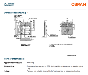 LED de Proyección OSTAR de Alta Luminancia OSRAM, 520nm Verde, 40W, 4500lm, 120 Grados, LE CG P0AQ - Product Image 6