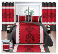 Ensemble de draps-housse en microfibre 3 places avec rideaux assortis 8PCs ensemble de literie king size avec rideaux assortis