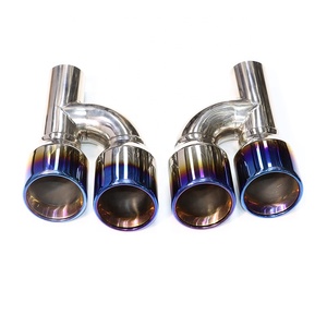 Pour Audi A5 A6 A7 et modèles supérieurs S5 <span class=keywords><strong>S6</strong></span> S7, embout d'échappement quadruple bleu brûlé, embout de silencieux en acier inoxydable 304, style <span class=keywords><strong>R</strong></span>/H, universel - Product Image 1