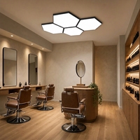 Plafonnier modulaire hexagonal moderne pour salon de coiffure