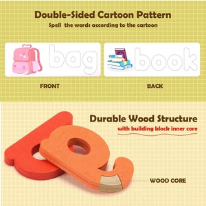 <span class=keywords><strong>EN</strong></span> STOCK jeu d'association Montessori enfants Puzzle jouet jouet <span class=keywords><strong>en</strong></span> bois jeu d'orthographe jouet éducatif pour les enfants - Product Image 4