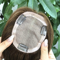 Topper en Soie Intégrale Couleurs Brun Foncé 100% Cheveux Humains Toutes Tailles Vente en Gros Toupet Cheveux Humains Vierges Remy pour Femmes