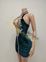 Ocstrade Prêt à expédier - Contactez-nous avant de commander Robe de soirée transparente à strass pour femme Robe scintillante pour fête d'anniversaire