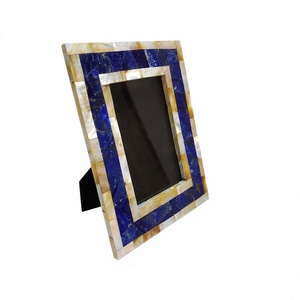 Cadre photo en pierre naturelle, cadre photo en marbre bleu, décoration de bureau, décoration de la maison - Product Image 1