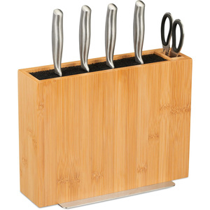 Bloc porte-<span class=keywords><strong>couteau</strong></span> <span class=keywords><strong>universel</strong></span> en bambou personnalisé en usine avec insert à poils pour la cuisine - Product Image 1
