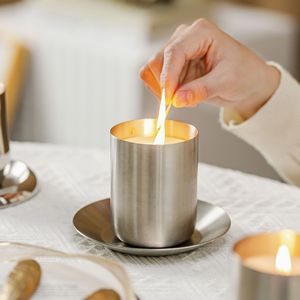 Decorazioni per la casa portacandele a lume di tè portacandele in acciaio inossidabile <span class=keywords><strong>con</strong></span> <span class=keywords><strong>vassoio</strong></span> - Product Image 5