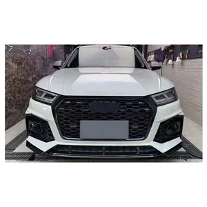 2019-2021 RSQ5 Grill For Audi Q5 SQ5 Honeycomb Grill Refit Rs Style With Camera Hole Mesh Grille Q5 SQ5 2019 2020 2021