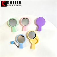 Miroir de Maquillage Portable Mini Porte-clés, Étui Compact en ABS avec Miroir pour Sac, Miroir Cosmétique de Poche Tendance