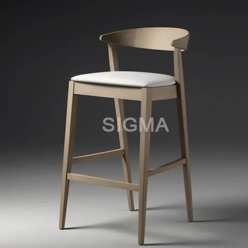 SIGMA Tabourets de bar en bois modernes Tabourets de comptoir hauts Chaise en bois rembourrée