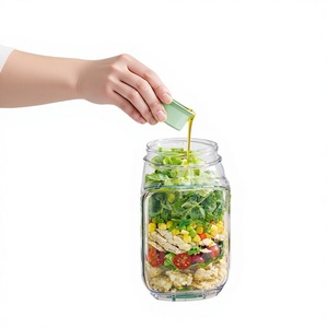 Conteneur de stockage alimentaire transparent avec <span class=keywords><strong>couvercle</strong></span> à vis, conception détachable, pour salade en couches verticales, avec logo personnalisé - Product Image 2