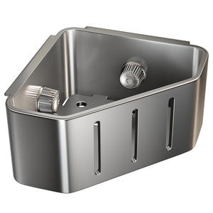 Estante de drenaje para fregadero Heaven And Earth, cuadrado, moderno, impermeable, para montar en la pared, con ventosa. - Product Image 1