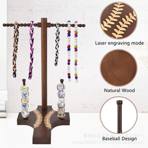 Wooden Champion <b>Ring</b> Holder 17x20x32cm Desktop Jewelry Display Stand For <b>Rings</b> <b>Necklaces</b> Bracelets - Product Image 4