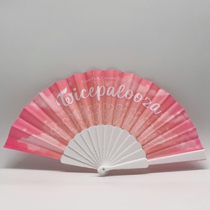 23cm Personalised Plastic Hand Fan Plastic Handheld Colored Folding Fans Customized for Women & Festival Accessories