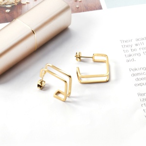 Pendientes de Acero Inoxidable con Baño de Oro de 18k para Mujer, Joyería de Lujo - Product Image 5