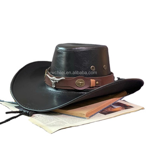 Cappello da Cowboy <span class=keywords><strong>Western</strong></span> in Pelle per Uomo e Donna Stile USA - Product Image 2