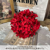 72 Buah Bunga Hydrangea Sutra Buatan Ramah Lingkungan Modern Grosir untuk Dinding Bunga dan Rangkaian Bunga Buatan Tangan