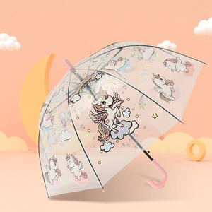 Parapluie transparent de style dessin animé mignon direct d'usine pour la conception de motifs droits pour enfants - Product Image 5