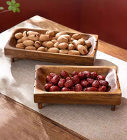 Plateau en bois massif écologique pour fruits secs, plateau créatif classique pour fête, maison, salon, table basse, rangement pour noix et collations