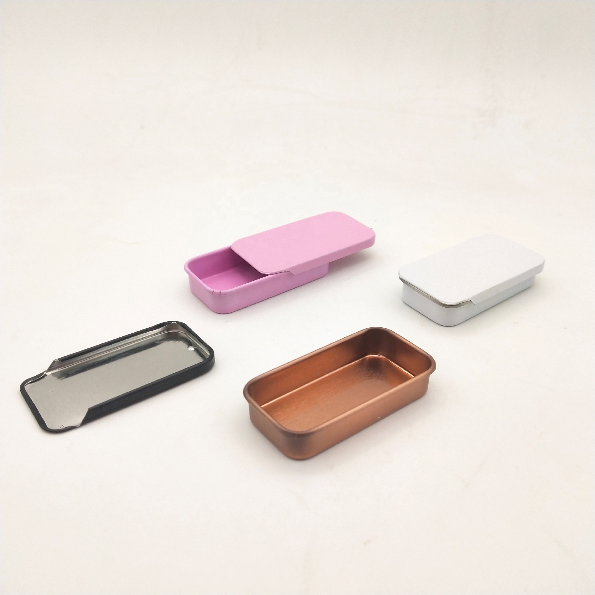 Small gift metal rectangular sublimation blanks soap tin sliding lid boxes for sale