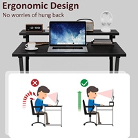 Petit bureau de 27,5 pouces pour ordinateur, idéal pour les petits espaces, support d'écran réglable, rangement compact, bureau miniature pour étude/chambre/maison