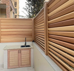 Hàng rào nhôm riêng tư dễ lắp đặt với thiết kế chuyển giao hạt gỗ Mới Ngang tấm hàng rào nhôm sân sau - Product Image 2