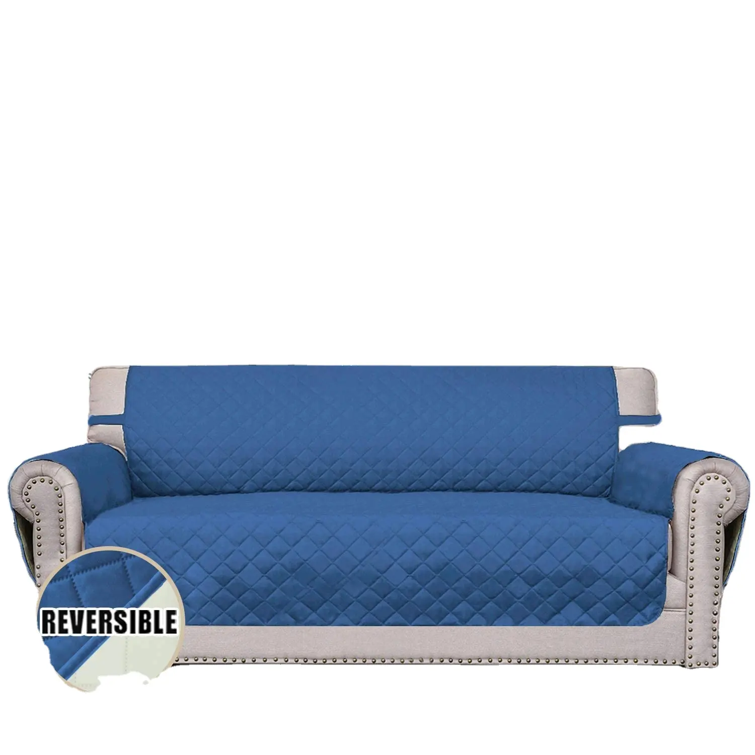 Capa de sofá reversível para crianças, capa resistente à água para proteger o sofá e móveis com alças elásticas para animais de estimação