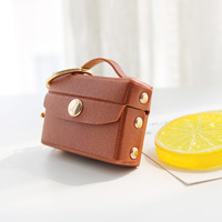 Mini porte-monnaie en cuir avec fermoir doré, petite pochette pour écouteurs, porte-clés, sacoche, porte-monnaie, breloque mignonne pour clés de voiture pour femmes, vente en gros