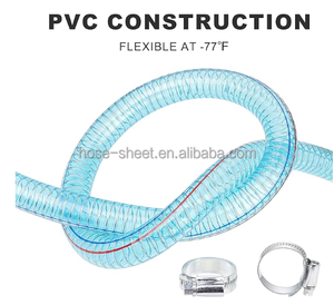 Transparent Flexible Spiral Helix Pvc <strong>Sprial</strong> Wire <strong>Hose</strong> Plastic Water Suction Pipe PVC clear Water <strong>Hose</strong> With <strong>Steel</strong> Wire - Product Image 6