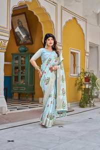 Nouveau festival indien Saree avec broderie lourde et matériau en soie Cristtal Zecard Bodar Style traditionnel pour une tenue quotidienne de fête - Product Image 6