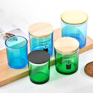 Custom Logo Candle Jars Luxury Cylinder Packaging Candle Jars Rainbow Candle Jar With Lid