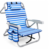 Chaise longue de plage pliable légère et personnalisable pour l'extérieur, avec dossier réglable multi-positions – Mobilier de camping et de loisirs portable