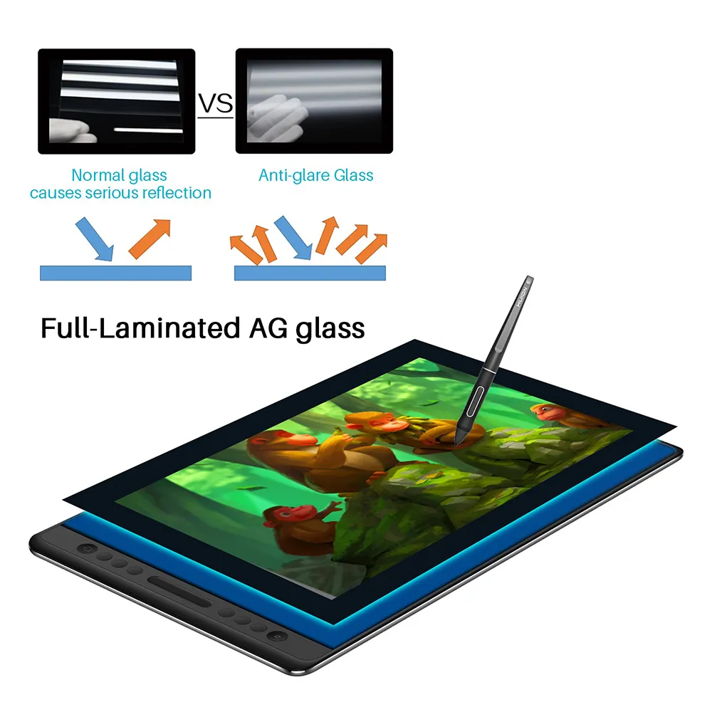 Huion Best Seller Kamvas Pro 16 Premium 150% SRGB Graphic Pen LCD Display Digital Panel Art Drawing Tablet Monitor