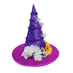 Chapeau de sorcière Luling Yaoyao, taille unique, violet, vert, floral, accessoire photo pour fête - Product Image 4