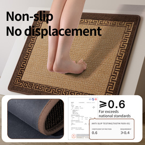 Tapis de bain rectangulaire à motif géométrique en fibre de polyester absorbant et antidérapant pour la salle de bain et la maison - Product Image 5