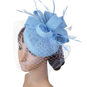 Cappello Vintage Europeo da Donna con Piume e Rete, Velo da Sposa, Copricapo per Feste e Spettacoli - Product Image 3