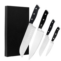 Ensemble de couteaux classique forgés et Triple rivets, manche de couteaux, cuisine Chef Santoku 2 pièces