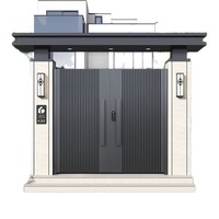 Portail de villa en alliage d'aluminium, style chinois moderne et minimaliste, entrée principale extérieure, design en aluminium forgé, style rural