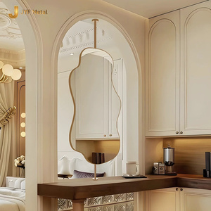 Miroir de salle de bain ovale suspendu au plafond en acier inoxydable C424, double face, rotatif, avec barre de suspension pour hôtel et dressing - Product Image 1