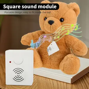 봉제 장난감 테디 베어 박제 동물을위한 고객 프로그래밍 가능한 USB 사운드 박스 스피커 음성 녹음기 및 재생