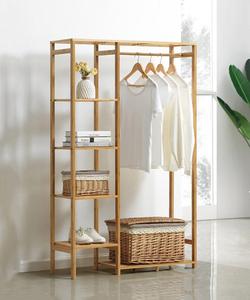 <span class=keywords><strong>Appendiabiti</strong></span> in bambù all'ingrosso con 4 ripiani portaoggetti per organizzare i vestiti, <span class=keywords><strong>appendiabiti</strong></span> moderno in bambù, organizer per armadio - Product Image 3