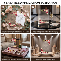Invitation de mariage rectangulaire élégante et moderne en acrylique givré avec impression UV personnalisée - Vente en gros