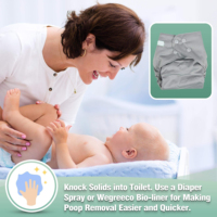 Lot de 6 couches lavables réutilisables pour bébé + 6 pièces Couche de poche lavable et réglable Taille unique Couches lavables étanches pour bébé