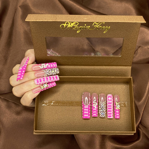 Vente en gros 45mm opulent peinture à la main acrylique ongles faits à la main presse sur élégant brillant <span class=keywords><strong>maison</strong></span> <span class=keywords><strong>faux</strong></span> ongles ensemble avec des outils de <span class=keywords><strong>colle</strong></span> - Product Image 3