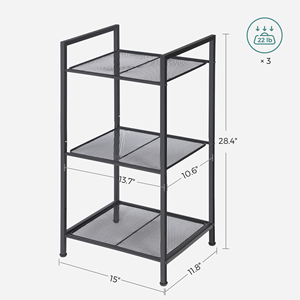 SONGMICS Vegetable Rack Kitchen Storage Multi <strong>Corner</strong> <strong>Shelf</strong> Bathroom 3 Tier Metal Storage Rack <strong>Shelf</strong> - Product Image 6