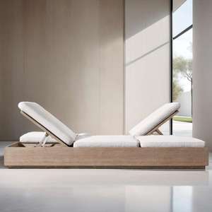 Fabricant professionnel de chaises longues de piscine doubles réglables, chaises longues de plage, chaises longues de bain de soleil - Product Image 1