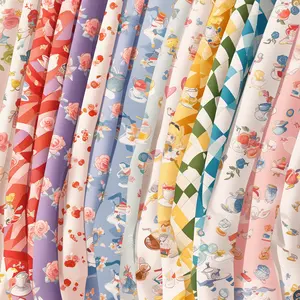 Wholesale Chiffon Woven 100% Polyester Fabric Satin Silk Printed Fabric For Dress Digital Print
