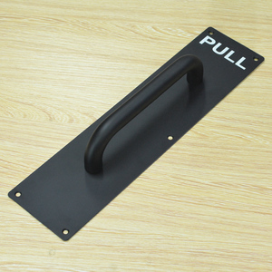 Placa de forma rectangular Puerta comercial Acero inoxidable 304 Manija de empuje con placa - Product Image 3