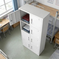 Armoires de rangement en acier modernes à 8 portes avec poignées et serrures intégrées pour les dortoirs scolaires, les hôpitaux et les hôtels