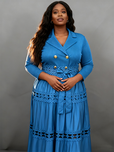 Nuovo stile Miyake di alta qualità modesto moda solido manica lunga abito Midi <span class=keywords><strong>con</strong></span> pieghe eleganti taglie forti abiti <span class=keywords><strong>a</strong></span> pieghe <span class=keywords><strong>con</strong></span> scollo <span class=keywords><strong>a</strong></span> V - Product Image 1