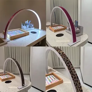 23 Inch Adjustable <b>Half</b>-Moon LED <b>Lash</b> Nail Lamp 2025 Salon Table Desktop Light Manicure Lighting Custom Logo Tool Wholesale - Product Image 3